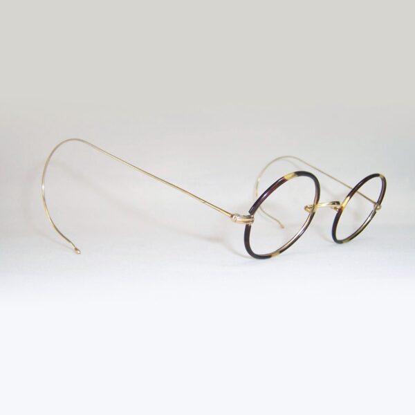 Classic gold filled and cellulose rimmed round eye spectacles - Image 2