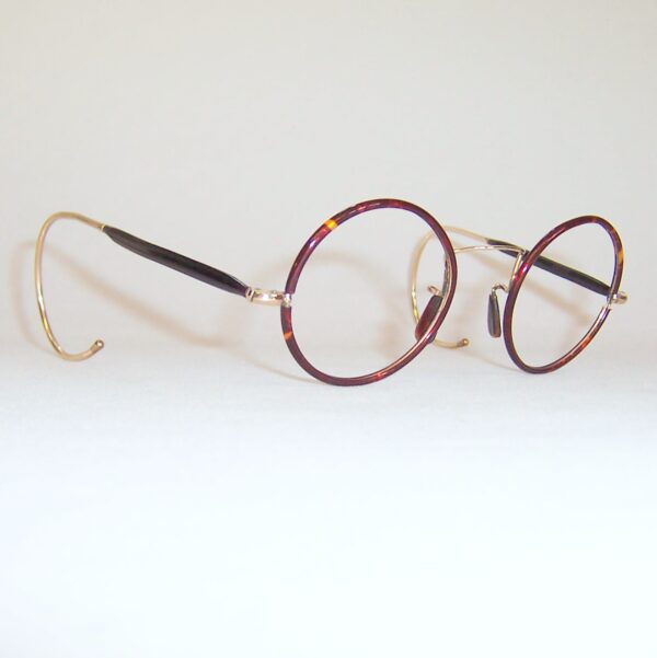 1920s gold filled and cellulose rimmed Deco round eye spectacles - Image 2