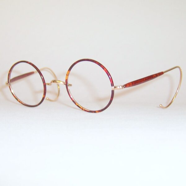 Classic 1920s gold filled and cellulose rimmed round eye spectacles - Image 3