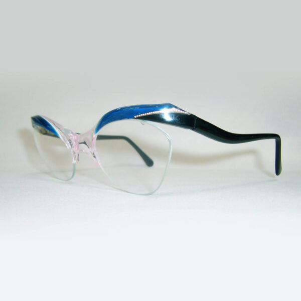 Classic 1950/60's Brow line Supra Spectacles - Blue black - Image 3