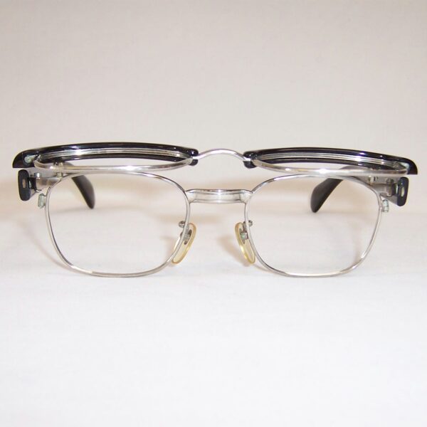 Vintage 1960/70's Gents Industrial Brow-line Spectacles with flip up front - Image 2