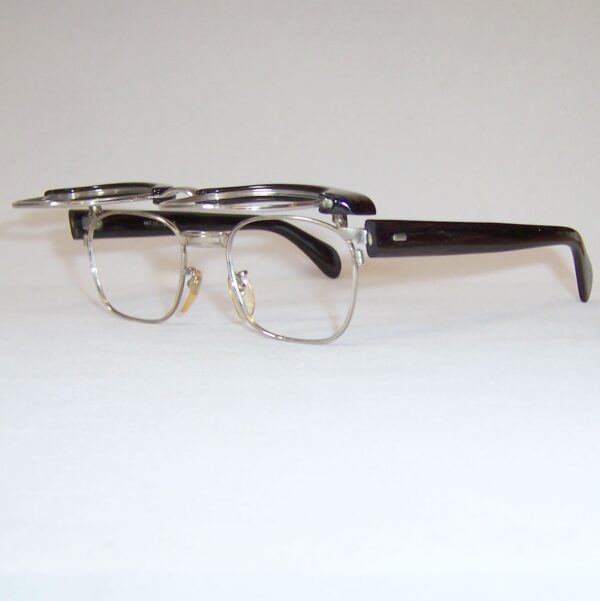 Vintage 1960/70's Gents Industrial Brow-line Spectacles with flip up front - Image 3