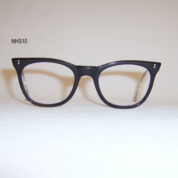 Vintage Black NHS "522" Spectacles - curl sides - XLarge