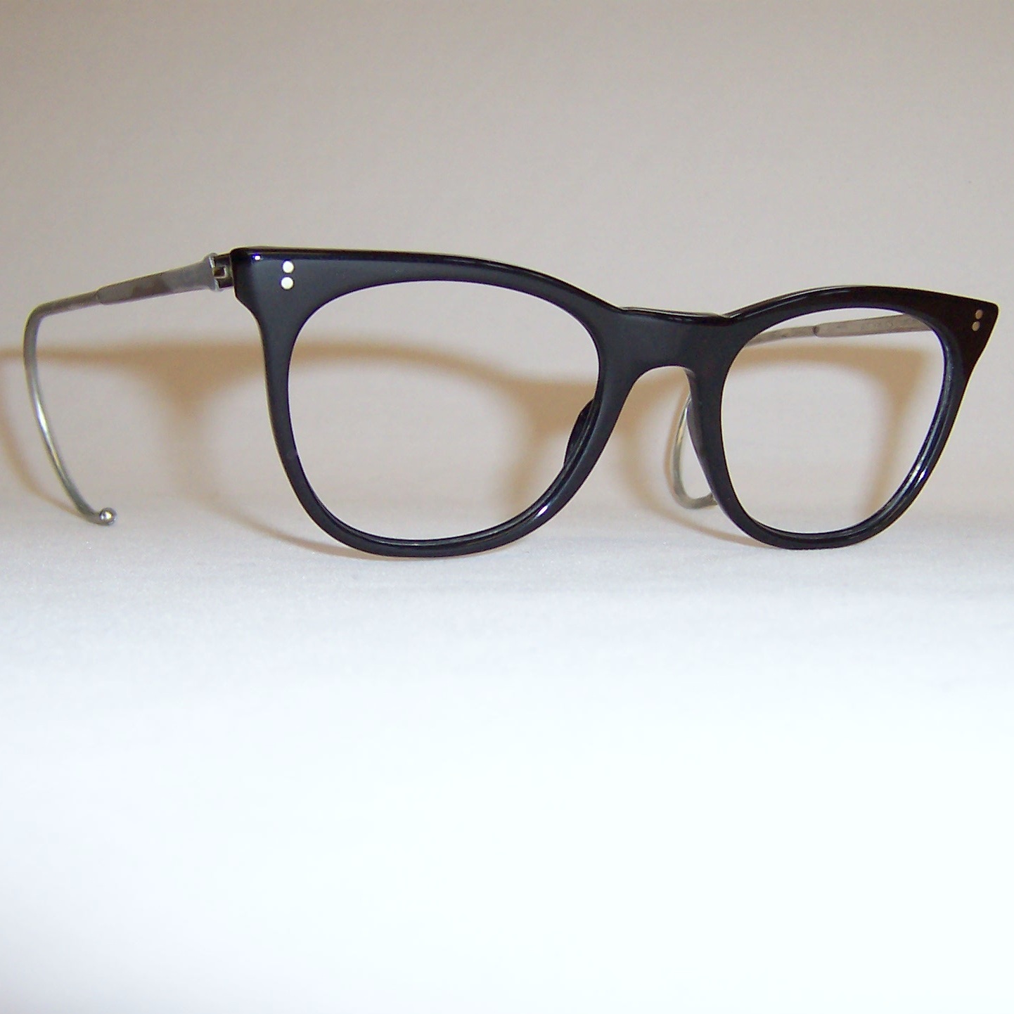 Vintage Black NHS “522” Spectacles – curl sides – XLarge | Dead Men's Spex