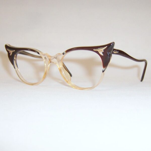 Classic 1950/60s Bronze Cat Eye Glasses - Image 3