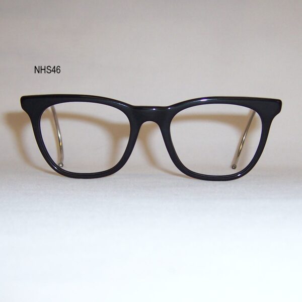 Vintage Black NHS "522" Spectacles - curl sides - Large