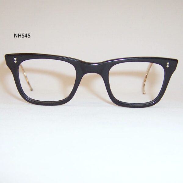 Vintage Black NHS "524" Spectacles - desirable acetate curl sides