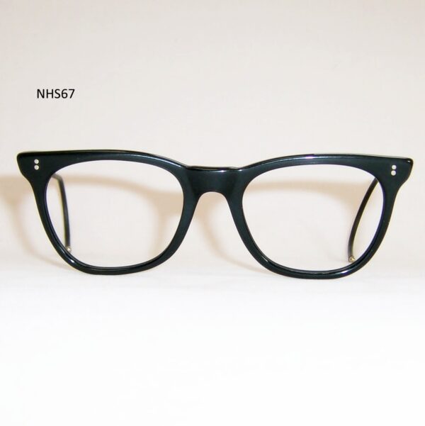 Vintage Black NHS "522" Spectacles - Dead Men's Special with black curl sides - Large