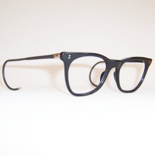 Vintage Black NHS "522" Spectacles - Dead Men's Special with black curl sides - Large - Image 2