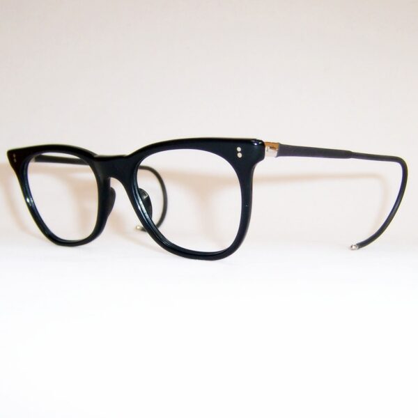 Vintage Black NHS "522" Spectacles - Dead Men's Special with black curl sides - Large - Image 3