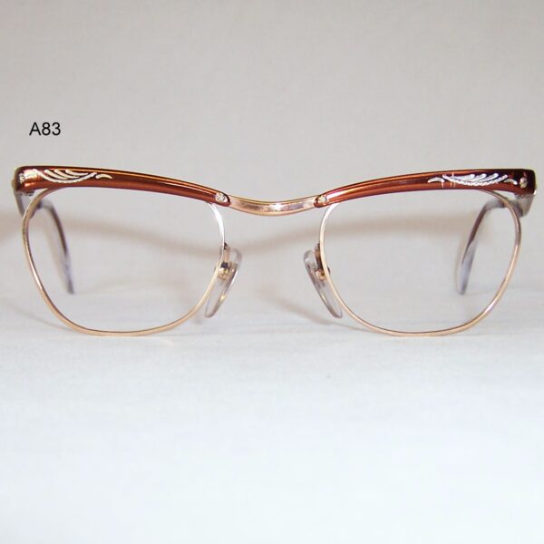 Classic 1960's Metal Brow-line Spectacles