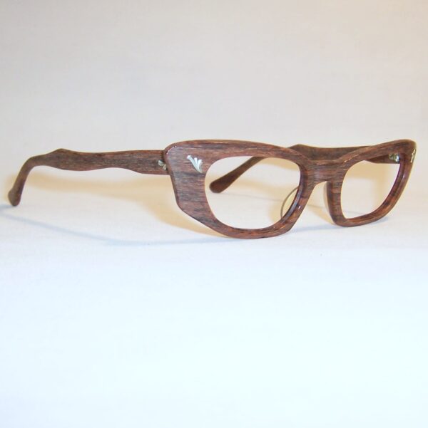 Classic 1950/60s catseye frame - wood effect - Image 2