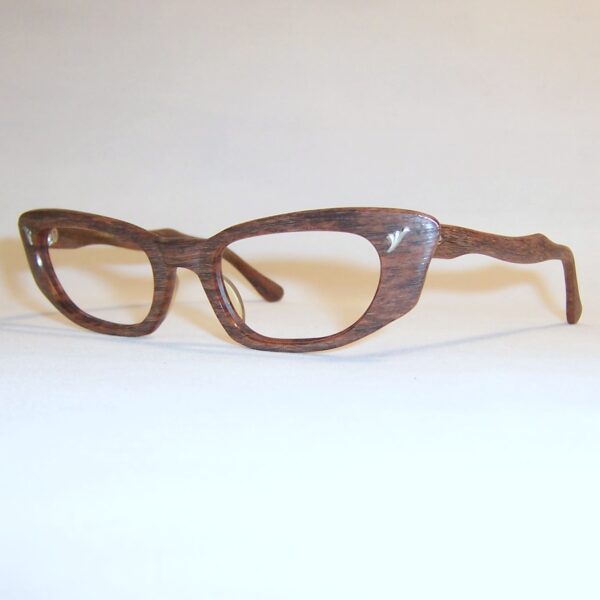 Classic 1950/60s catseye frame - wood effect - Image 3