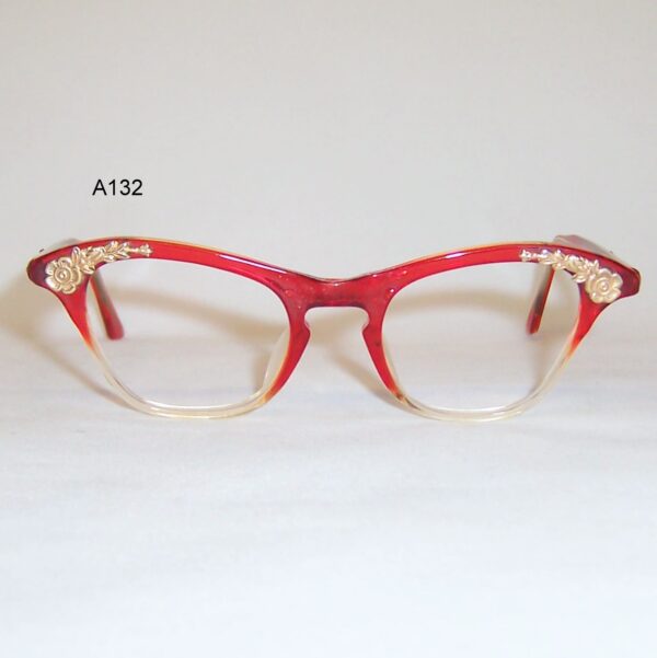 Fancy 1950/60s red fade catseye frame