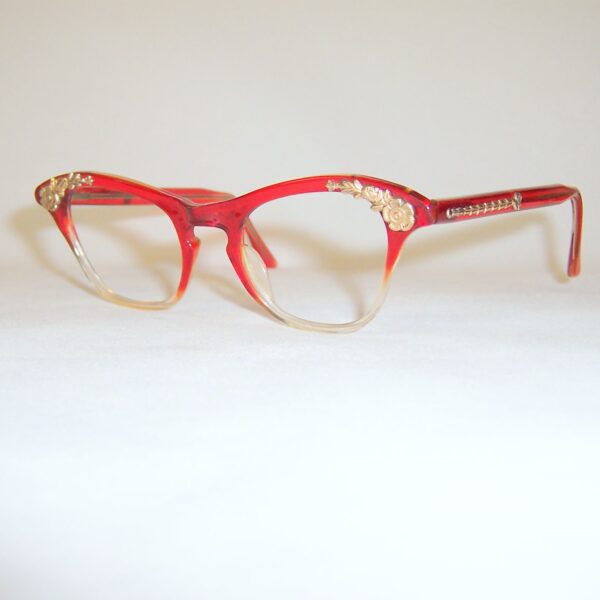Fancy 1950/60s red fade catseye frame - Image 3