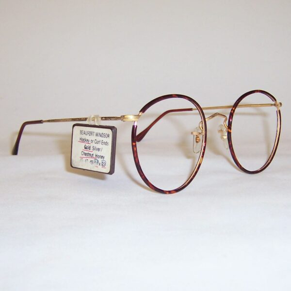 Classic 1970s gold/tortoiseshell Beaufort Windsor spectacles by Lesbro England - Image 3