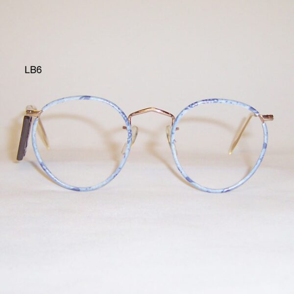 Classic 1970s gold/blue jeans Beaufort Windsor spectacles by Lesbro England