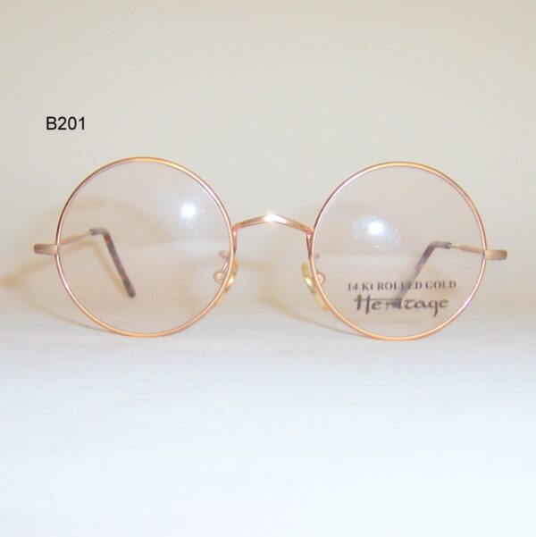 Classic 14kt rolled gold round eye spectacles - very John Lennon