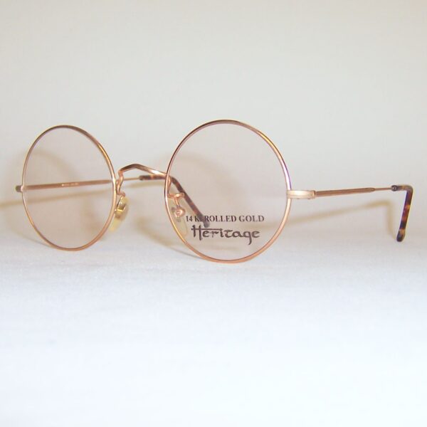 Classic 14kt rolled gold round eye spectacles - very John Lennon - Image 3