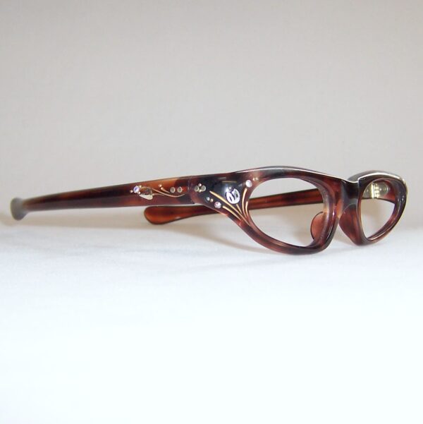 Vintage rhinestone cats eye reading spectacle frame - Image 2