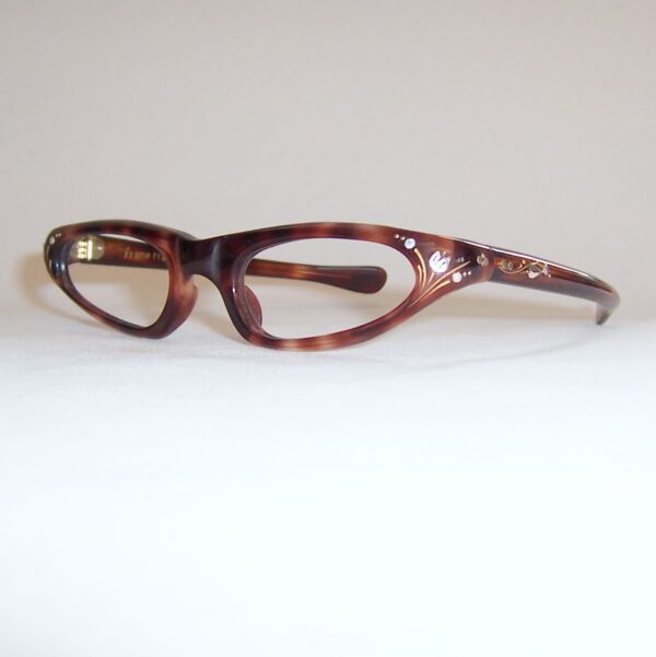 Vintage rhinestone cats eye reading spectacle frame - Image 3