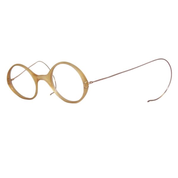 1920/40s unusual acetate and gold fill round eye frame - Image 3