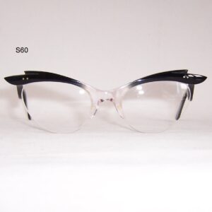 Exaggerated 1950/60's Brow line Supra Spectacles - Classic Black