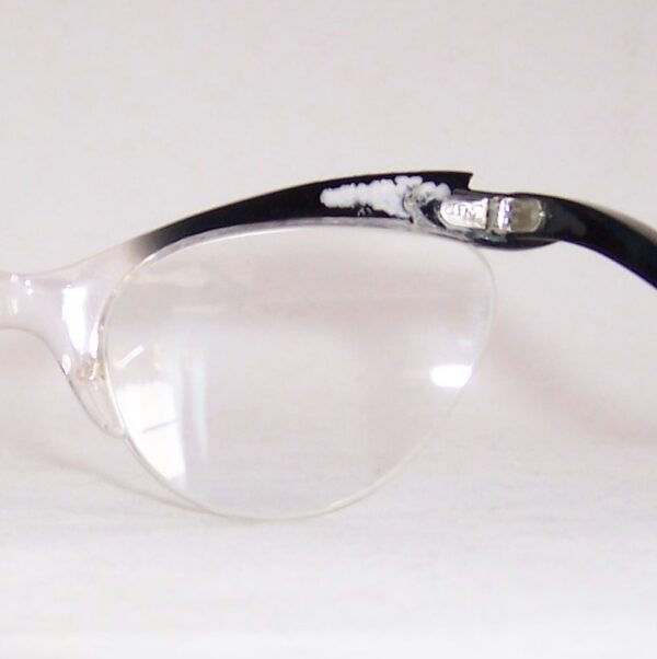 Exaggerated 1950/60's Brow line Supra Spectacles - Classic Black - Image 4